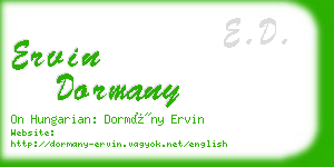 ervin dormany business card